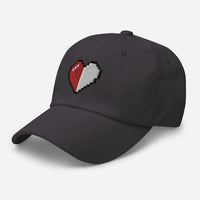 Retro 8 Bit Video Game Pixelated Half Heart embroidered dad hat, product image 15