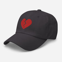 Red Broken Heart Valentine's Day embroidered dad hat, product image 15