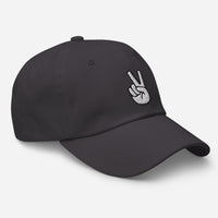 The V Sign for Victory Hand Gesture embroidered dad hat, product image 14