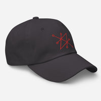 Red Sigil of Fallen Angel Azazel Occult Symbol embroidered dad hat, product image 14