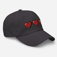3 Heart Meter Retro 8 Bit Video Game Pixelated embroidered dad hat, product image 14