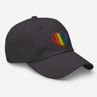 Gay Pride Rainbow Colors Heart embroidered dad hat, product image 14