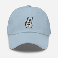 The V Sign for Victory Hand Gesture embroidered dad hat, product image 19