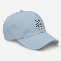 The V Sign for Victory Hand Gesture embroidered dad hat, product image 20