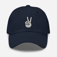 The V Sign for Victory Hand Gesture embroidered dad hat, product image 4