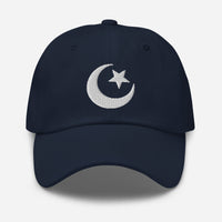 Star and Crescent Moon Ancient Symbol embroidered dad hat, product image 4