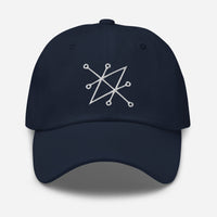 White Sigil of Fallen Angel Azazel Occult Symbol embroidered dad hat, product image 4