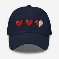 3 Heart Meter Retro 8 Bit Video Game Pixelated embroidered dad hat, product image 4