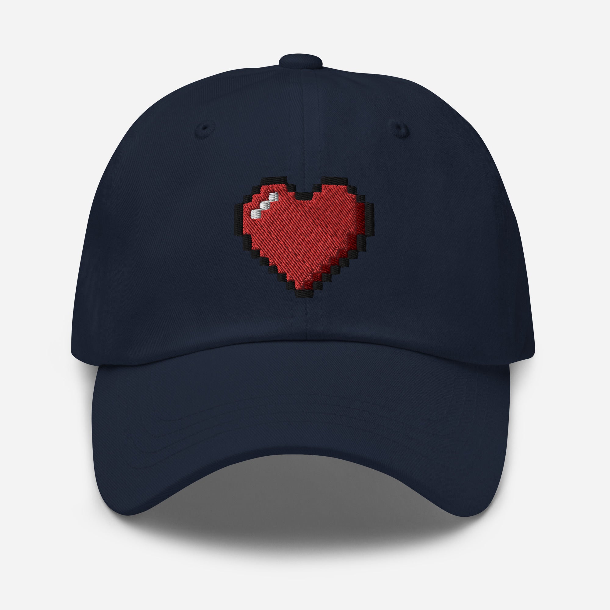 Retro 8 Bit Video Game Pixelated Heart Embroidered Baseball Cap Dad hat