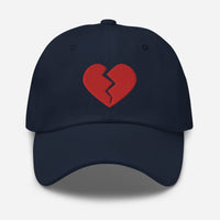 Red Broken Heart Valentine's Day embroidered dad hat, product image 4