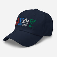 Four Elements of Matter: Fire, Water, Wind, Earth embroidered dad hat, product image 6