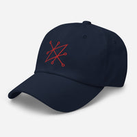 Red Sigil of Fallen Angel Azazel Occult Symbol embroidered dad hat, product image 6