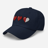 3 Heart Meter Retro 8 Bit Video Game Pixelated embroidered dad hat, product image 6