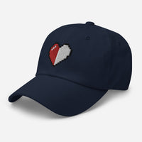 Retro 8 Bit Video Game Pixelated Half Heart embroidered dad hat, product image 6
