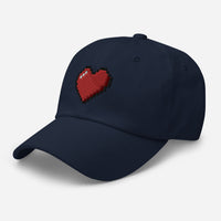 Retro 8 Bit Video Game Pixelated Heart embroidered dad hat, product image 6