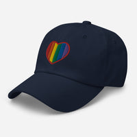 Gay Pride Rainbow Colors Heart embroidered dad hat, product image 6