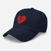 Red Broken Heart Valentine's Day embroidered dad hat, product image 6
