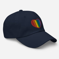 Gay Pride Rainbow Colors Heart embroidered dad hat, product image 5