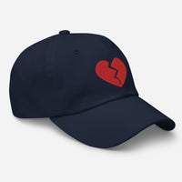 Red Broken Heart Valentine's Day embroidered dad hat, product image 5