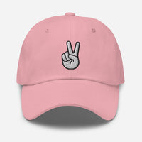The V Sign for Victory Hand Gesture embroidered dad hat, product image 16