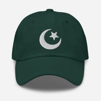 Star and Crescent Moon Ancient Symbol embroidered dad hat, product image 10
