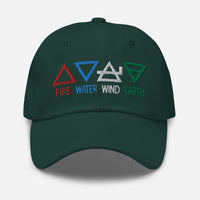 Four Elements of Matter: Fire, Water, Wind, Earth embroidered dad hat, product image 10