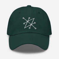 White Sigil of Fallen Angel Azazel Occult Symbol embroidered dad hat, product image 10