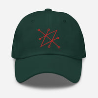 Red Sigil of Fallen Angel Azazel Occult Symbol embroidered dad hat, product image 10