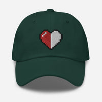Retro 8 Bit Video Game Pixelated Half Heart embroidered dad hat, product image 10