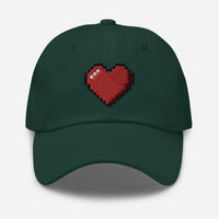 Retro 8 Bit Video Game Pixelated Heart embroidered dad hat, product image 10