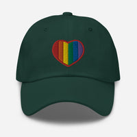 Gay Pride Rainbow Colors Heart embroidered dad hat, product image 10