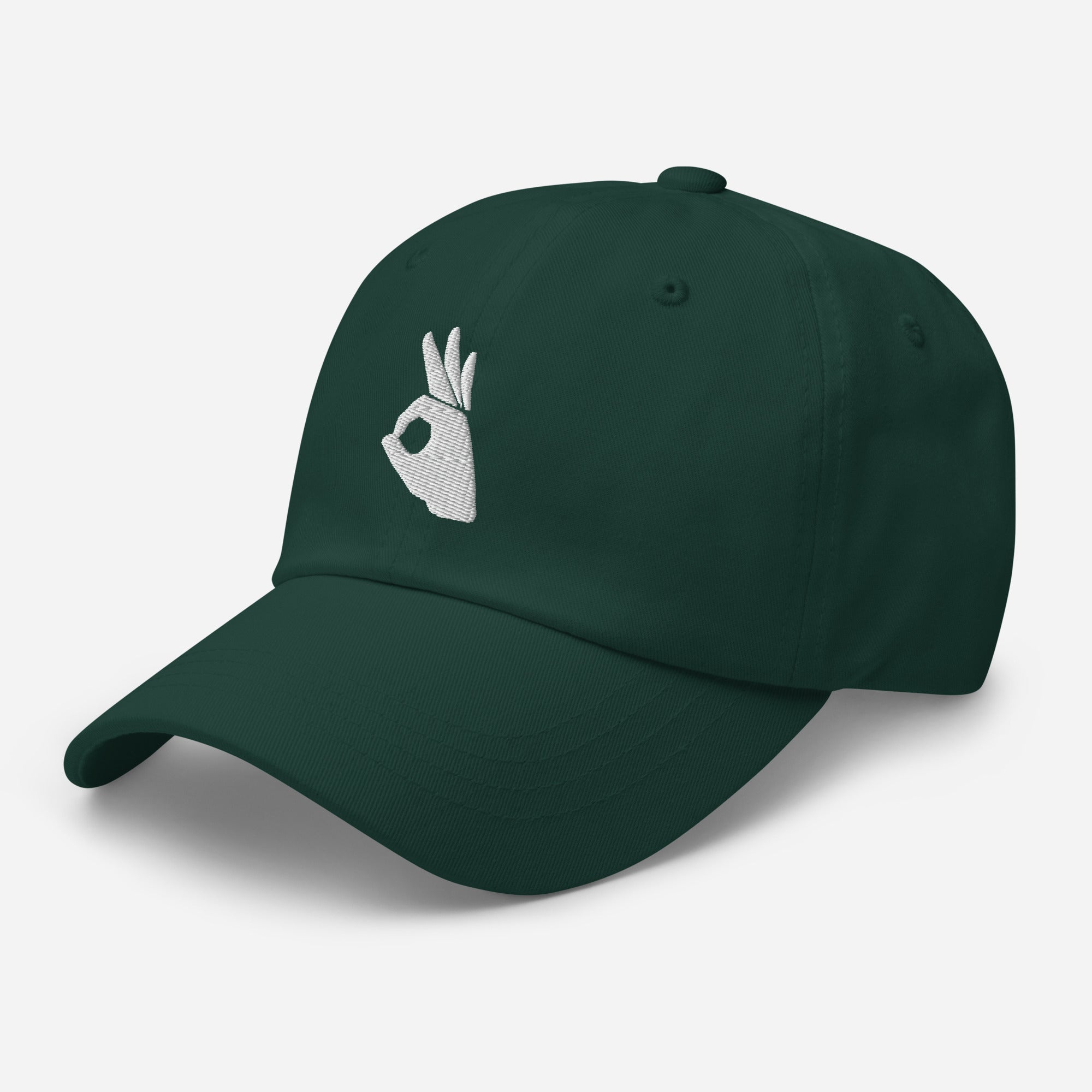 Okay Sign Hand Gesture Symbol Embroidered Baseball Cap Dad hat