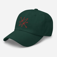 Red Sigil of Fallen Angel Azazel Occult Symbol embroidered dad hat, product image 12