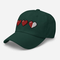 3 Heart Meter Retro 8 Bit Video Game Pixelated embroidered dad hat, product image 12