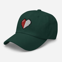 Retro 8 Bit Video Game Pixelated Half Heart embroidered dad hat, product image 12