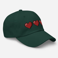 3 Heart Meter Retro 8 Bit Video Game Pixelated embroidered dad hat, product image 11