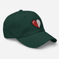 Retro 8 Bit Video Game Pixelated Half Heart embroidered dad hat, product image 11