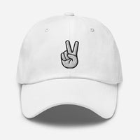 The V Sign for Victory Hand Gesture embroidered dad hat, product image 22