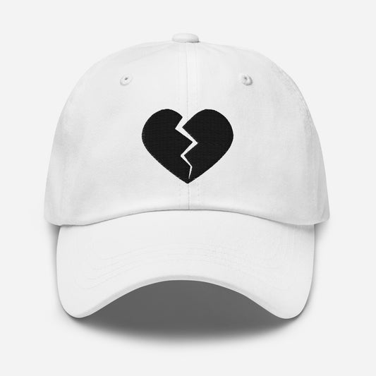 Goth Black Broken Heart Valentines Day embroidered dad hat, product image 1