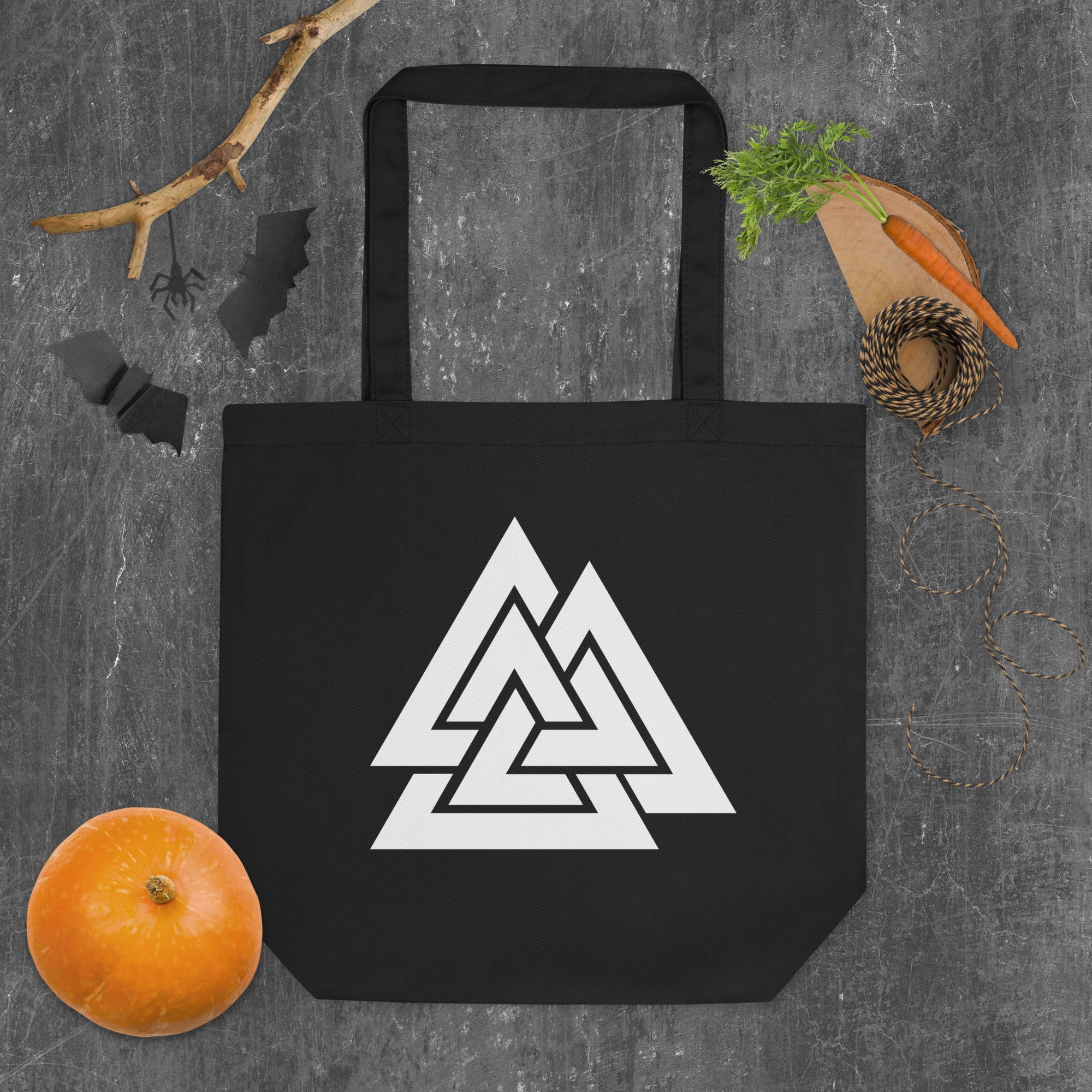 Viking Symbol Valknut Triangles of Power and Glory Eco Tote Bag - Edge of Life Designs