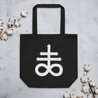 Leviathan Cross artwork on unisex tote bag, front view