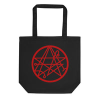 Necronomicon Sigil artwork on unisex tote bag, front view