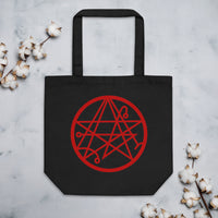 Necronomicon Sigil artwork on unisex tote bag, front view