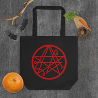 Necronomicon Sigil artwork on unisex tote bag, front view