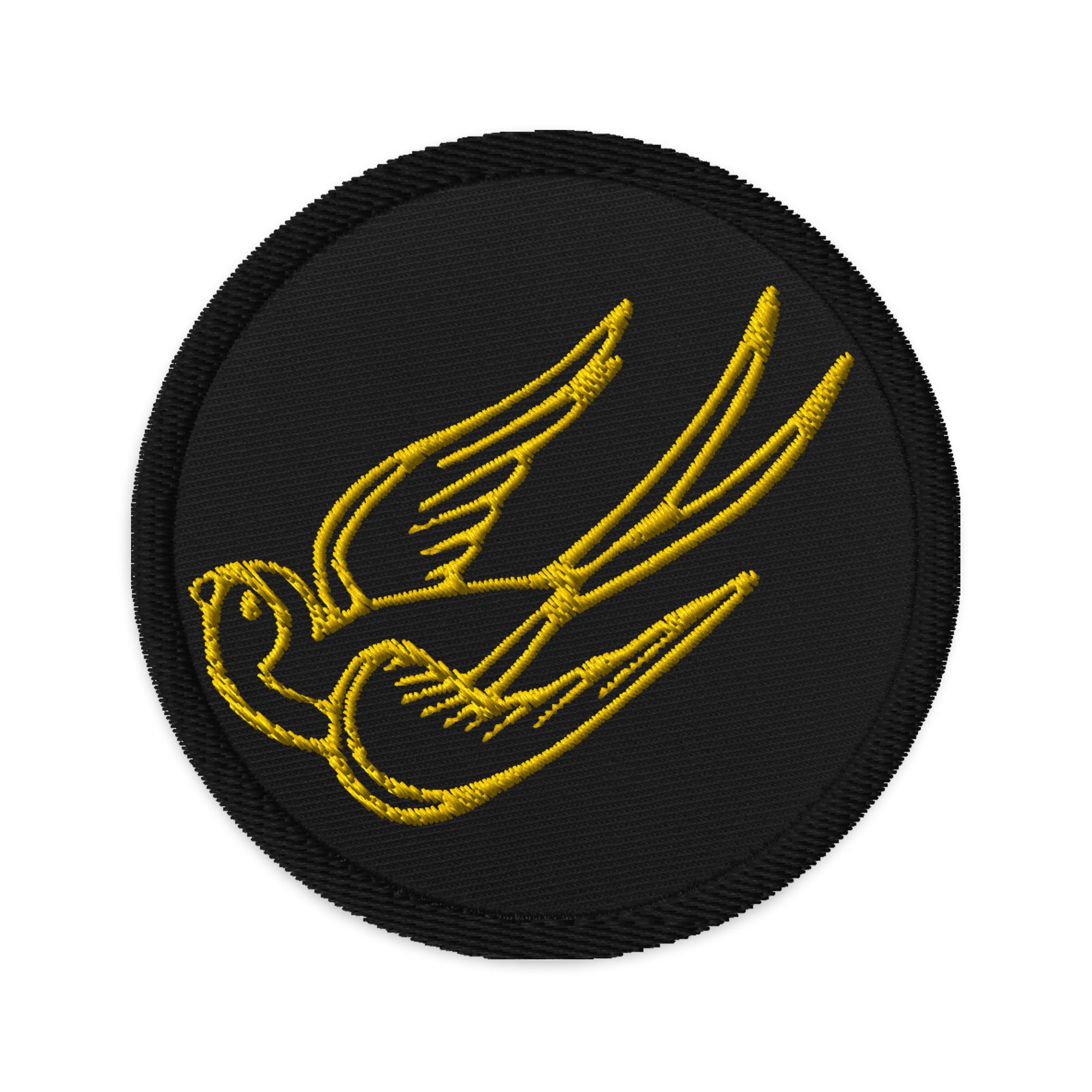 Falling Sparrow Tattoo Style Bird Embroidered Patch - Edge of Life Designs