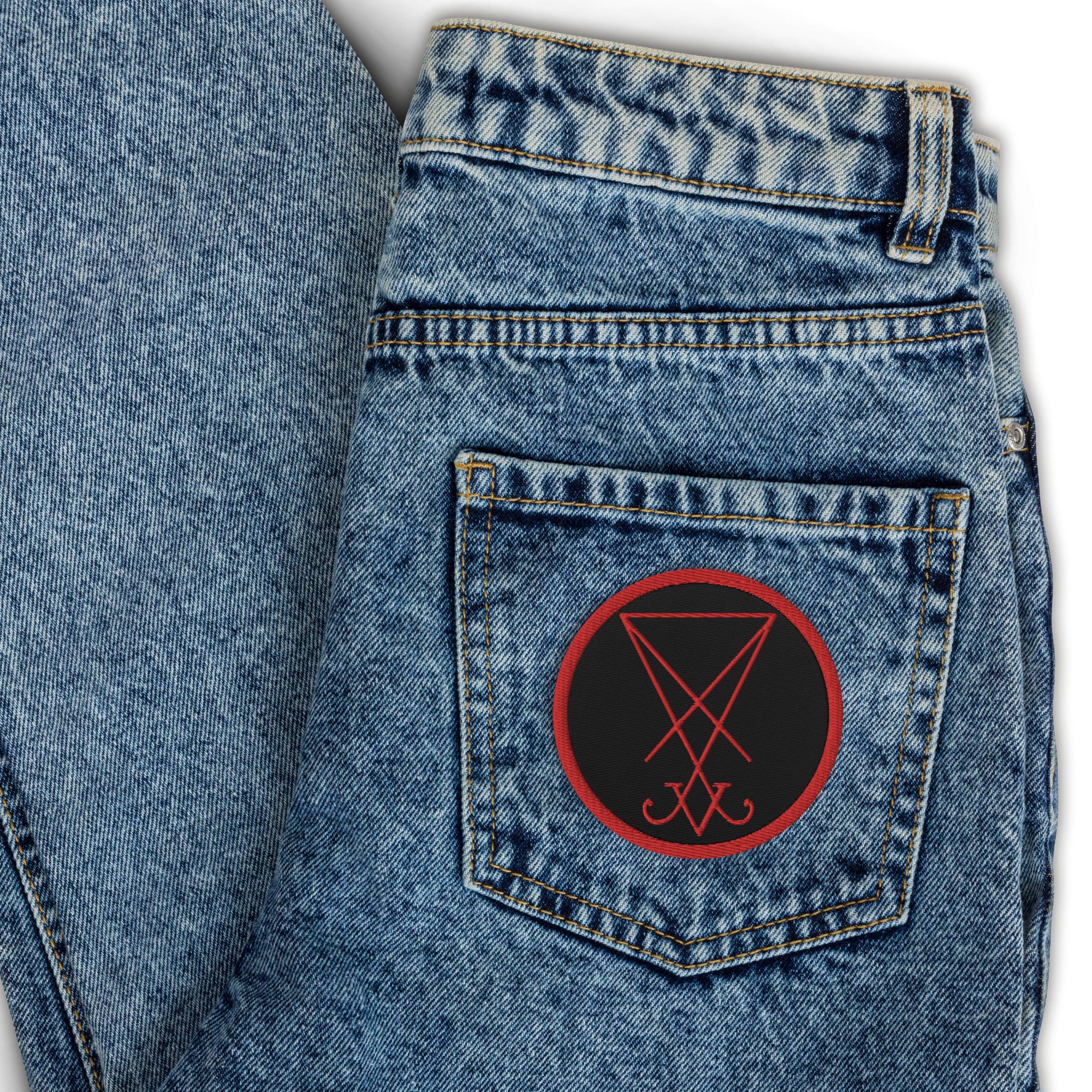 Red Thread Sigil of Lucifer Symbol The Seal of Satan Embroidered Patch - Edge of Life Designs