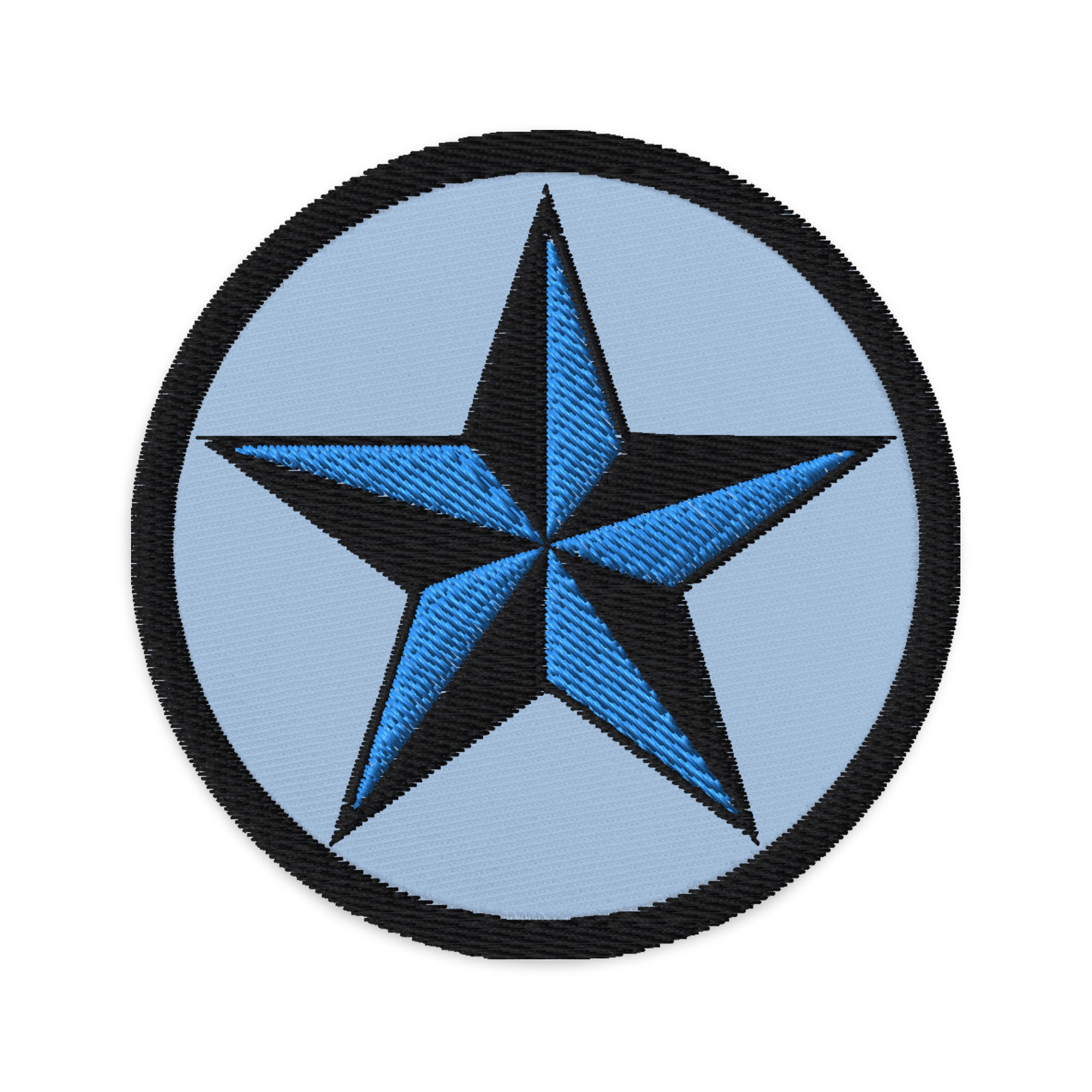 Nautical Star North Star Embroidered Patch Blue / Black Thread - Edge of Life Designs