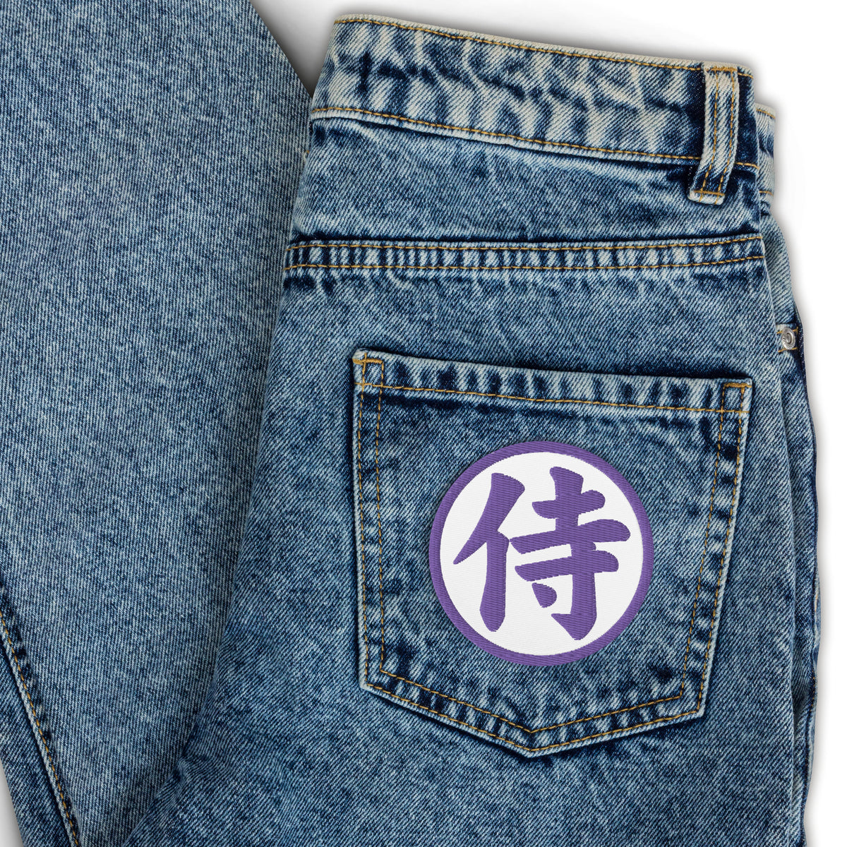 Samurai The Japanese Kanji Symbol Embroidered Patch Purple Thread Patc ...