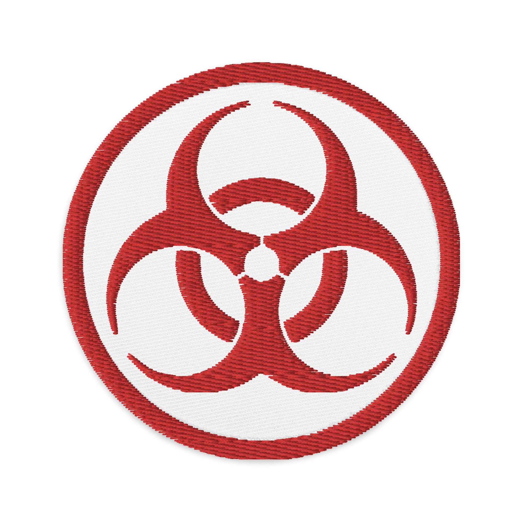 Red Thread Bio Hazard Symbol Warning Sign Embroidered Patch Zombie Apocalypse - Edge of Life Designs
