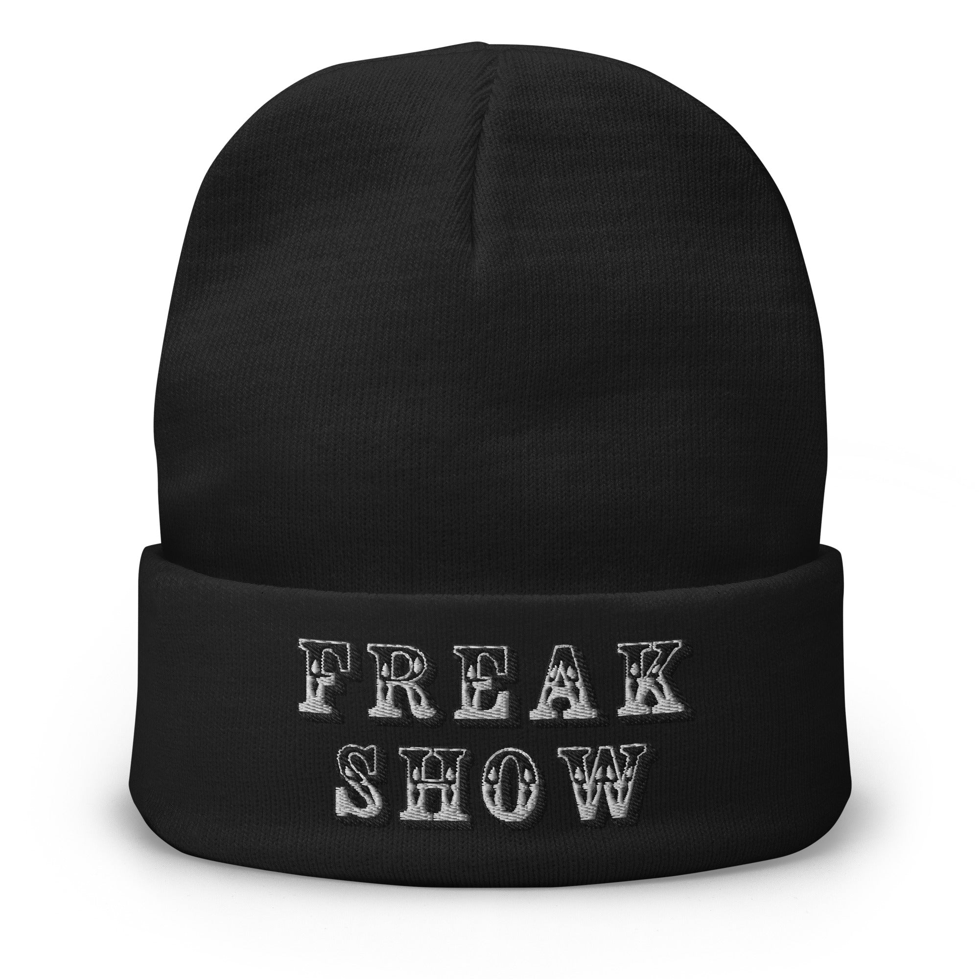 Freak Show Embroidered Cuff Beanie Circus Side Creep Show - Edge of Life Designs